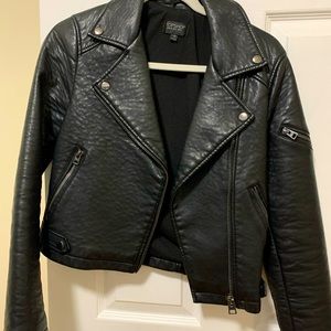 Top Shop Faux Leather Biker Jacket